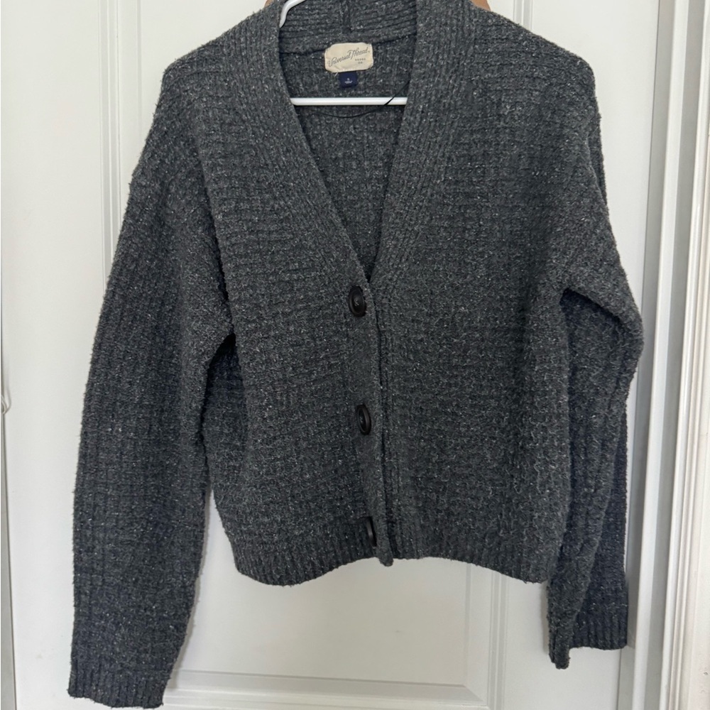 Universal Thread Gray Button-Up Sweater